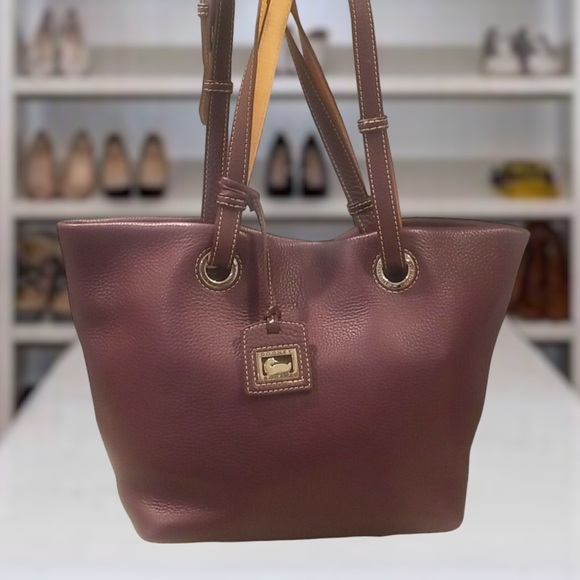 Dooney and Bourke Butter Soft Pebbled leather Tote/Satchel Deep Bordeaux Tote - Picture 13 of 16